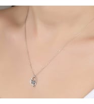 SWAROVSKİ TAŞLI KALP 925 AYAR GÜMÜŞ KOLYE