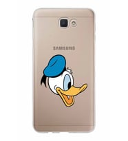 Samsung Galaxy J7 Prime Kapak Donald Duck Tasarımlı Şeffaf Silikon Kılıf