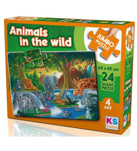 KS Games Vahşi Doğadaki Hayvanlar 24 Parça Jumbo Puzzle - 31008 - 4 Yaş Üzeri - Kız ve Erkek Çocuk