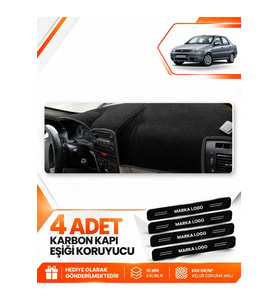 FIAT ALBEA (2005-2012) Uyumlu Ön Torpido Koruma Kılıfı Halısı - Siyah