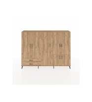 Arges Dolap 12 Raflı 2 Çekmeceli 7 Kapaklı 220x30x163 Çam-Çam