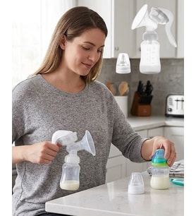 BPA İçermez Manuel Anne Sütü Pompası Biberon Başlıklı Ergonomik