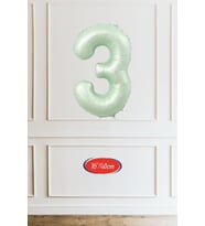 3 Yaş Yeşil Rakam Balon 16 inç 40cm