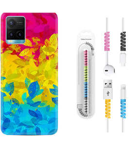 Vivo Y11S Y21S Y20 Y20S Y70 Kılıf Kablo Koruma Spiral Silikon Yapraklar 1634