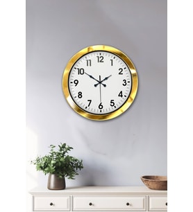 River World Duvar Saati Standart Metal Gold 36 cm