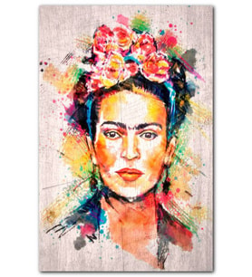 CakatabloÇiçek Taclı Frida Kahlo Görseli MDF Tablo