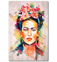 CakatabloÇiçek Taclı Frida Kahlo Görseli MDF Tablo
