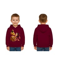Unisex Brainrot Baskılı Çocuk Swaetshirt Kapüşonlu 3 İplik Şardonlu (Bordo)