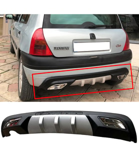 Renault Clio Mk2 Difüzör Difizör Gri + Kare Egzoz Görünüm C Tip 1998-2005