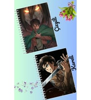 Eren jeager attack on Titan defter seti 2 adet A4 boyutu 21*30 çizgili + kareli 60 syf