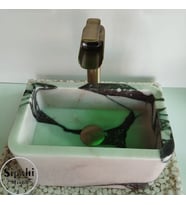 Menekşe Mermer Köşeli Mini Lavabo