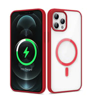Apple iPhone 11 Pro Max Uyumlu Kılıf M-safe Wireless Şarj Özellikli Silikon Zore Ege Kapak (Kırmızı)