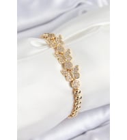 Pirinç Zirkon Taşlı Kelebek Model Gold Renk Kadın Bileklik 5886 - HPSBYI1577-6089
