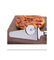 King Shark Pizza ve pide kesici servis ve sunum spatulası paslanmaz çelik