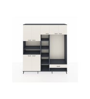 Hyperion Dolap 11 Raflı Tek Çekmeceli 7 Kapaklı 220x44x243 Antrasit-Aytaşı/Aytaşı