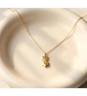 Kişiye Özel Şık Pati Figürlü Kolye 925K Gümüş (Gold)