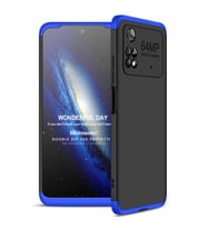 Microsonic Xiaomi Poco M4 Pro 4G Kılıf Double Dip 360 Protective Siyah Mavi (Siyah-Mavi)