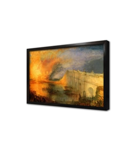 The Burning Of The Houses Of Parliament Çerçeveli Mdf Tablo