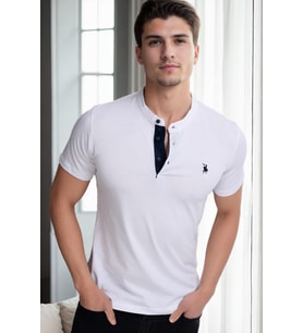 T9560 DEWBERRY T-SHIRT-BEYAZ