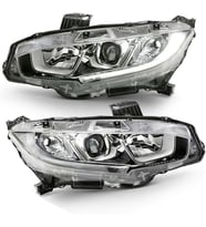 Honda Civic Ledsiz Motorlar Üstünde Sağ Sol Far Lamba 2016-2021