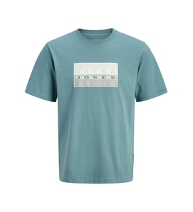 JACK JONES Erkek Kabartma Yazı Desenli Tişört 12289863 (Açık Yeşil)