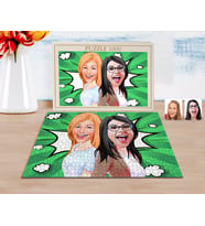 BK Gift Kişiye Özel Kız Kardeşler Karikatürlü 1000 Parça Profesyonel Puzzle-11