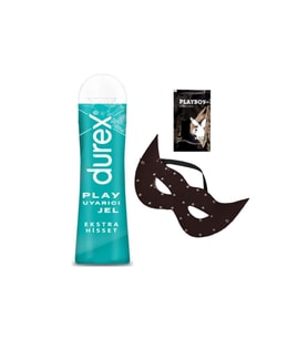 Durex Play Ekstra Hisset Bay Bayan Uyarıcılı Jel 50 ml + Siyah Deri Göz Maskesi + Hediye