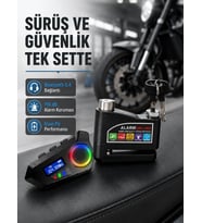 Bluetooth 5.4 İntercom ve Alarmlı Disk Kilidi Seti Güçlü Ses ve Güvenlik