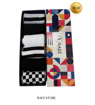 6'lı Karışık Desen Unisex Kolej Çorap (Çok Renkli)