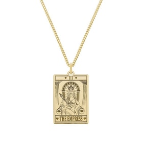 Kişiye Özel 925 Ayar Gümüş The Empress Tarot Kolye (Gold)