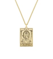 Kişiye Özel 925 Ayar Gümüş The Empress Tarot Kolye (Gold)