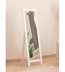 Dfn Wood Mdf Beyaz Ayaklı Boy Aynası 140x40 Cm