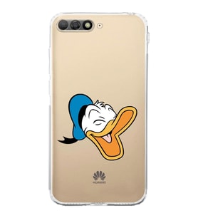 Huawei Y6 2018  Kamera korumalı Kapak Donald Duck Tasarımlı  Şeffaf Kılıf