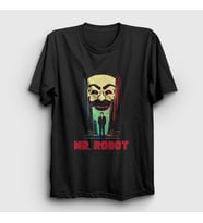 Presmono Unisex Siyah Poster Hacker Mr Robot T-Shirt 410140tt