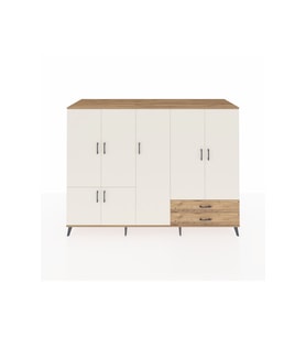 Kronos Dolap 12 Raflı 2 Çekmeceli 7 Kapaklı 220x59x163 Çam-Aytaşı/Çam
