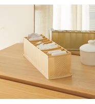 Ocean Home Textile 10 Bölmeli Bej Balıksırtı Çekmece Düzenleyici 11 x 41,5 x 12 cm