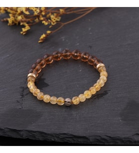 Doğal Sitrin ve Zultanite Taşlı Unisex Bileklik