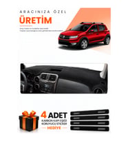 DACIA SANDERO STEPWAY (2015-2021) Uyumlu Torpido Koruma Örtüsü Oto Kılıfı - Siyah