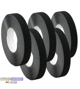 5 Adet Merdiven Ve Zemin Kaydırmaz Kaymaz Bant 25 mm x25 mt Siyah