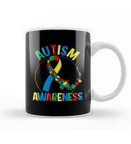 Colorful Autism Awareness Day Puzzle Ribbon Kupa Bardak Porselen