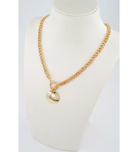 Kadın Özel Tasarım Prenses Zincirli Yuvarlak Plakalı Kolye