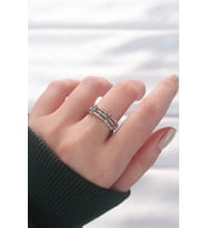 Renkli Zirkon Taşlı Silver Renk Ayarlanabilir Yüzük (Gümüş)