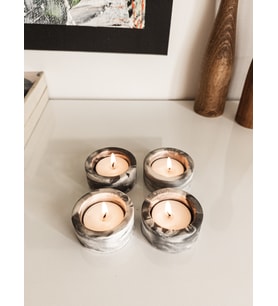 MARBLE 4'LÜ DEKORATİF TEALIGHT MUMLUK