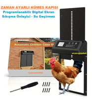 Zaman Ayarlı Digital Ekran Kümes Kapısı (Sıkışma Önleyici - Su Geçirmez)