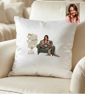 Kişiye Özel Karikatürlü Movie Lover Yastık Doğum Günü Hediyesi