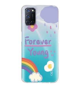 Oppo A52/A72/A92 Uyumlu Forever Young Tasarımlı Şeffaf Telefon Kılıfı