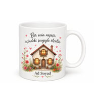 Kişiye Özel Evimizin Neşesi Baskılı Kupa Bardak Hediye Porselen Mug