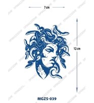 MGZS-039 YARI KALICI MEDUSA YILAN DESEN DÖVME-TATTO