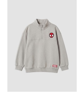 LCW Kids Gri Spider-man Erkek Çocuk Sweatshirt