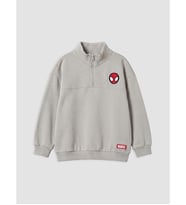 LCW Kids Gri Spider-man Erkek Çocuk Sweatshirt